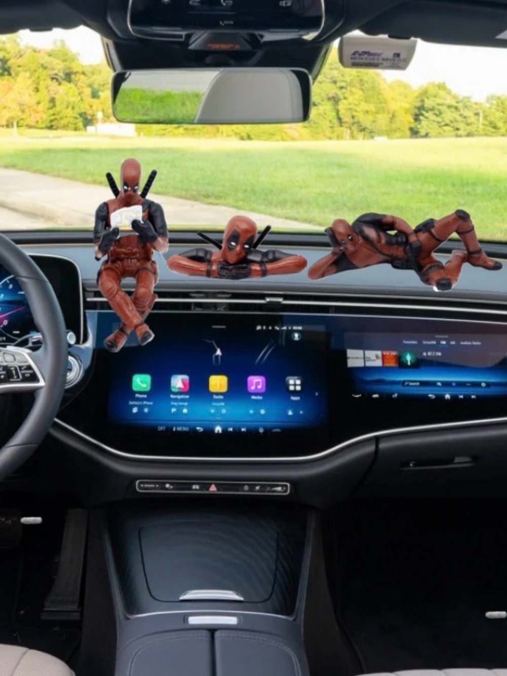 DEADPOOL 3PC DASHBOARD FIGURE SET FUNNY MARVEL CAR DECOR GIFT GAG HUMOR